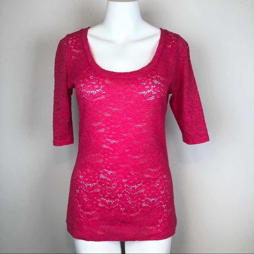 Express Lace Pink Top - Size M